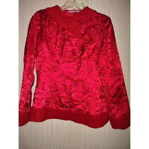Vintage Chinese Jacket Red Satin Large